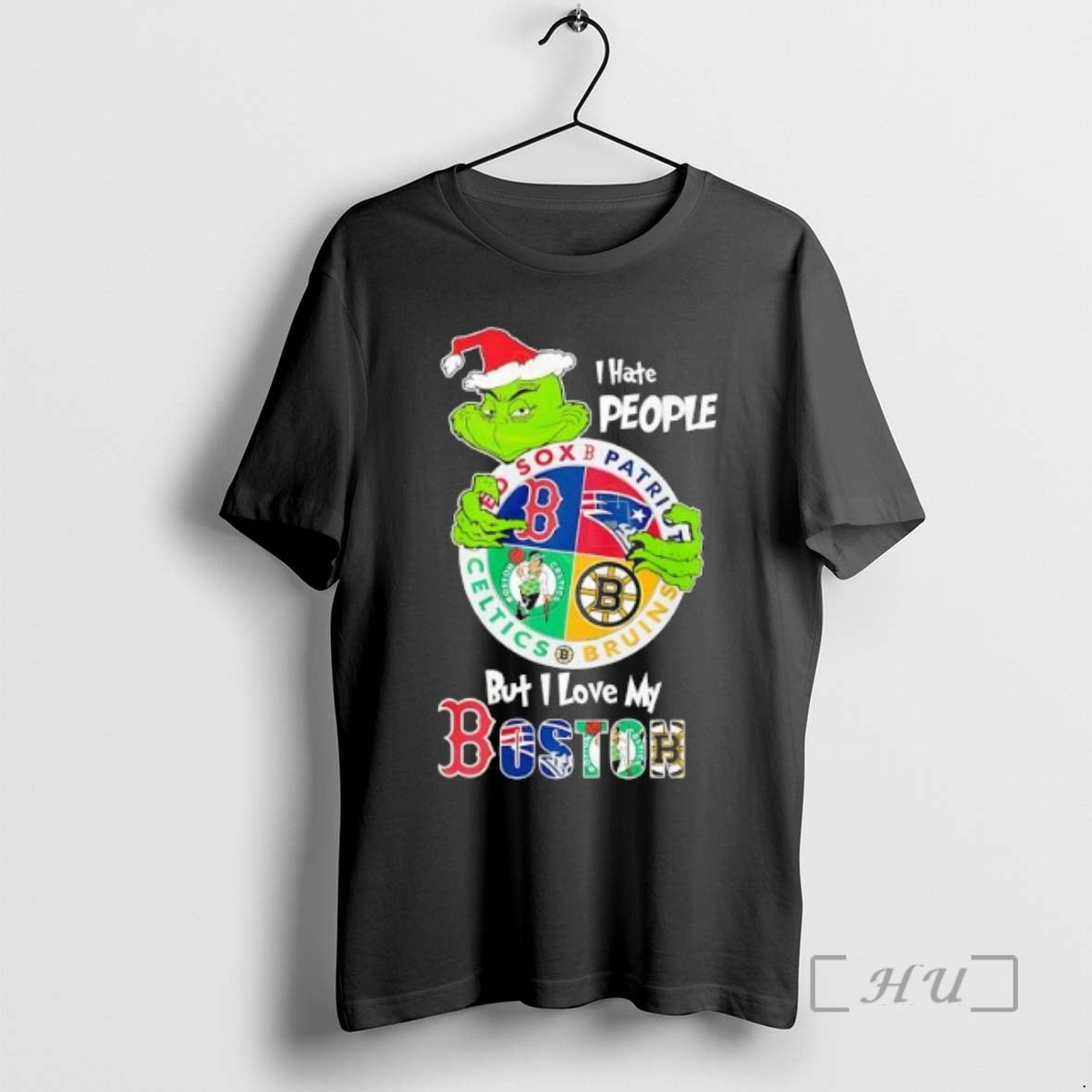 Trending The Grinch I Hate People But I Love My Boston Team Premium T Shirts Hoodie, Sweatshirt | InkNestWear.com
