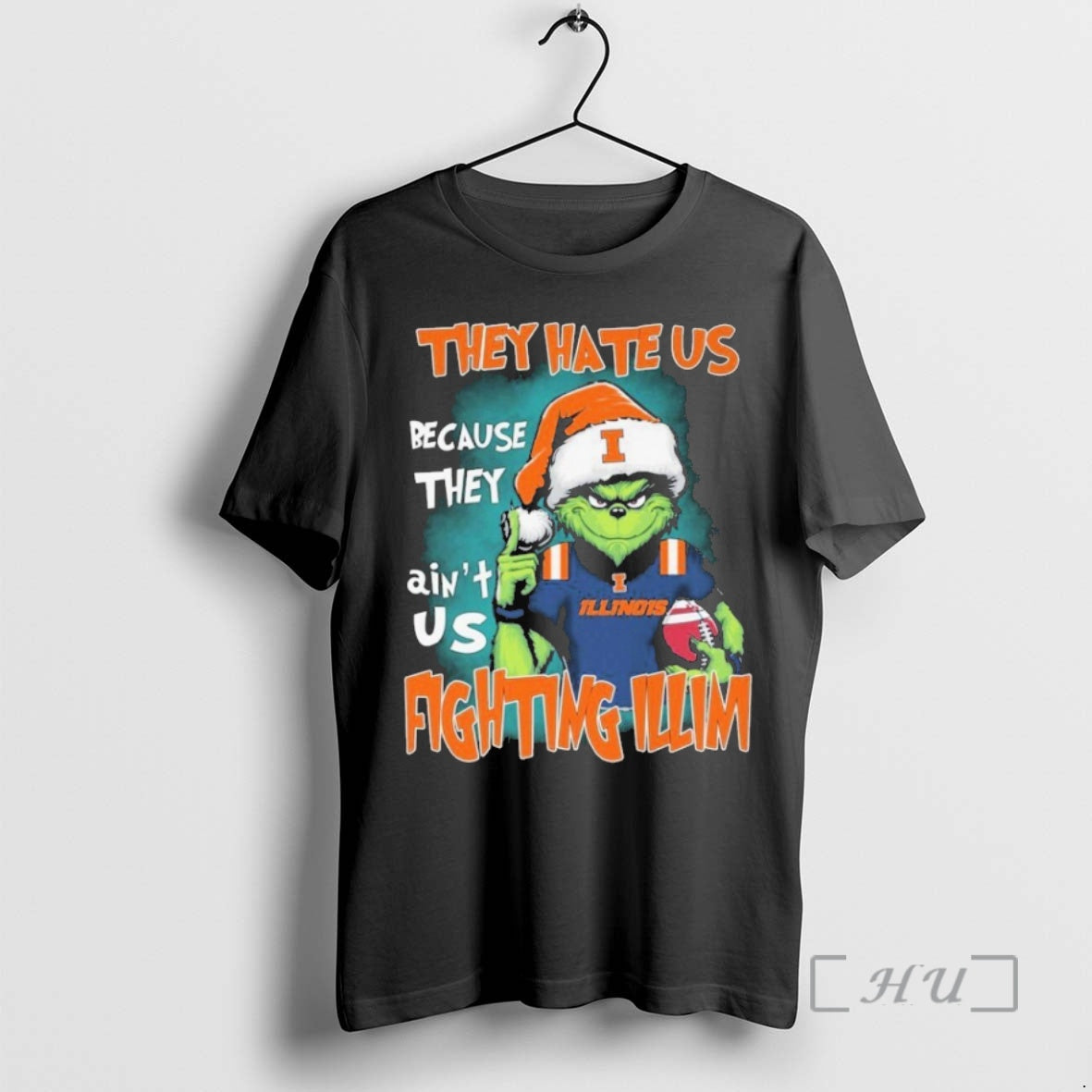 Trending The Grinch They Hate Us Because They Aint Us Illinois Fighting Illini Christmas Premium T-Shirts, Hoodie, Sweatshirt