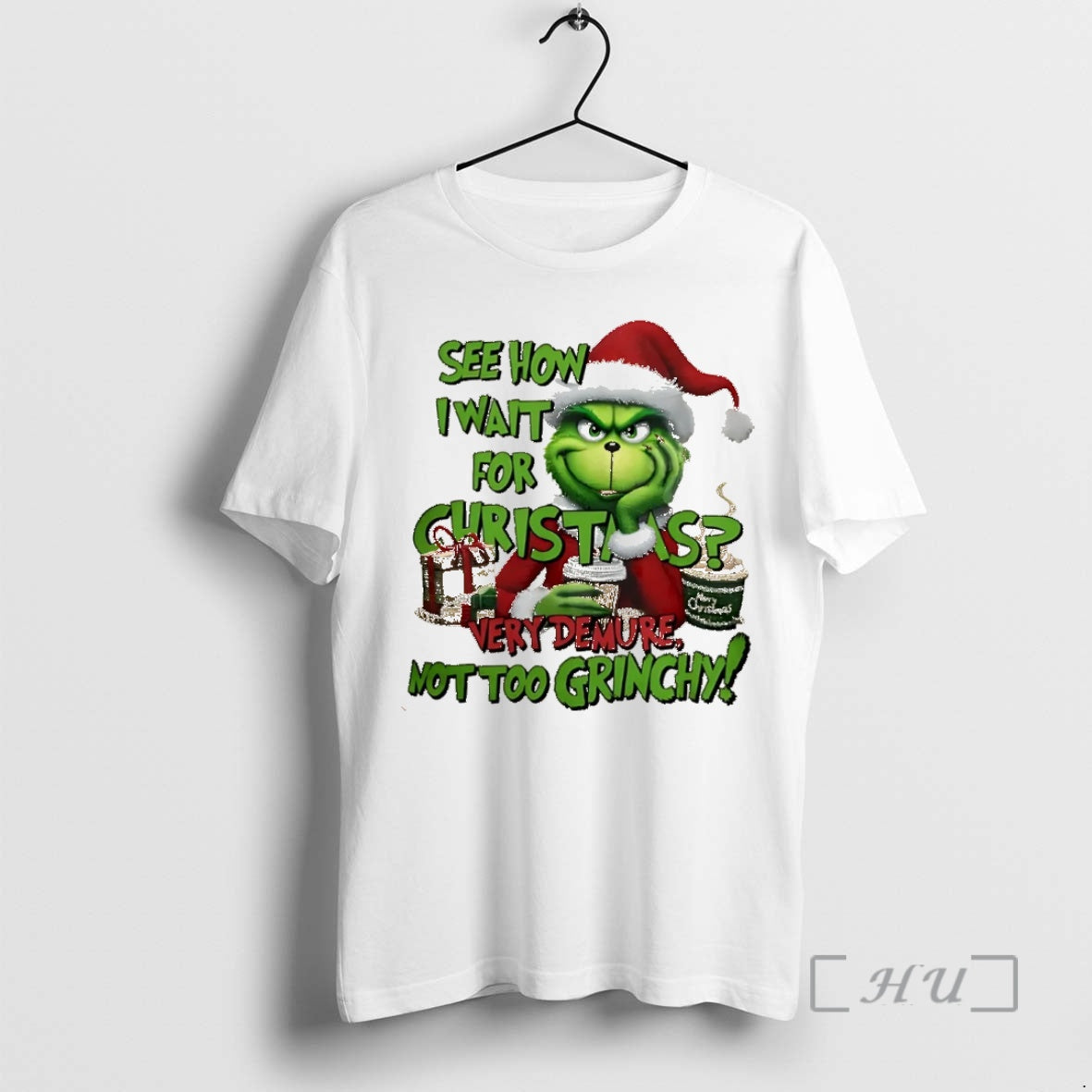 Trending The Grinch See How I Wait For Christmas Very Demure Not Too Grinchy Christmas T-Shirts, Hoodie, Sweatshirt
