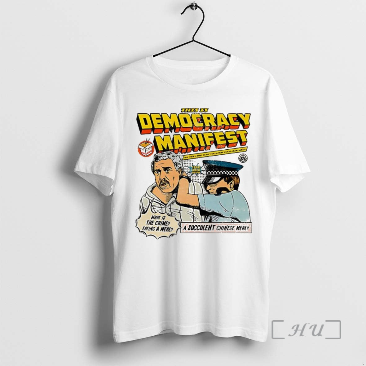 Trending This Is Democracy Manifest What Is The Crime Eating A Meal Caricature Premium T-Shirts, Hoodie, Sweatshirt