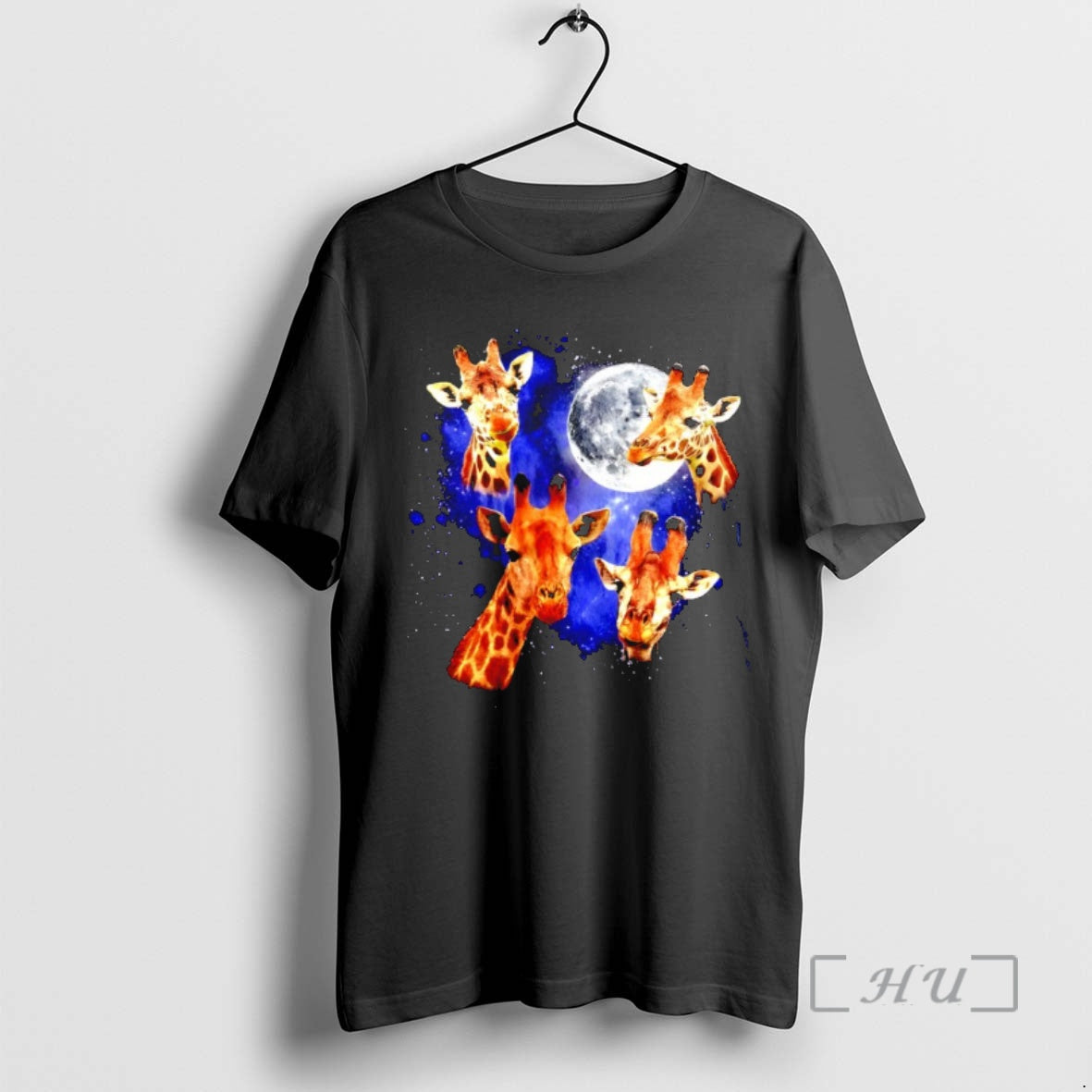 Trending Three Giraffe Retro Graphic Moon T-Shirts, Hoodie, Sweatshirt | InkNestWear.com