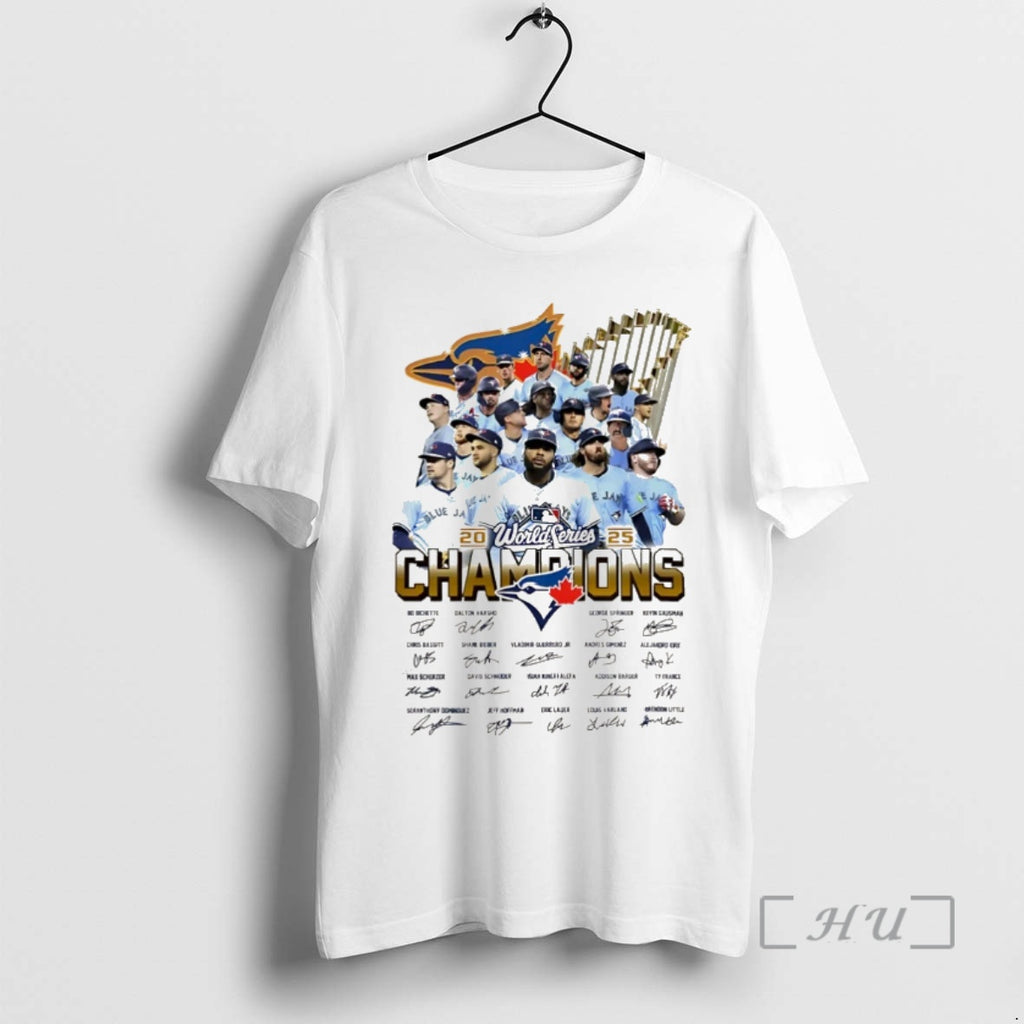 Trending Toronto Blue Jays World Series Champions 2025 All Team Signature Christmas T-Shirts, Hoodie, Sweatshirt