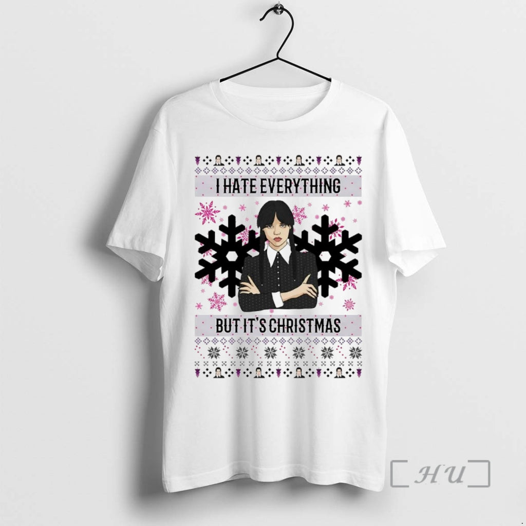 Trending Wednesday Addams I Hate Everything But Its Christmas T-Shirts, Hoodie, Sweatshirt | InkNestWear.com