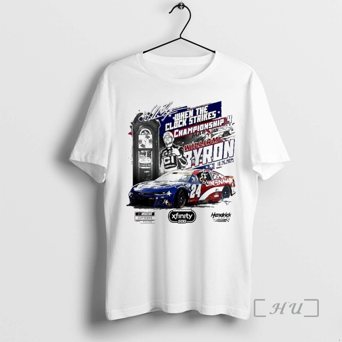 Trending William Byron 2025 Xfinity 500 Race Winner Championship 4 When The Clock Strikes Signature T-Shirts, Hoodie,...
