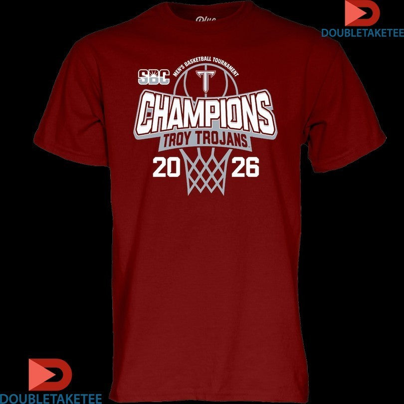 Troy Trojans University 2026 Sun Belt Men’s Basketball Tournament Champions Shirts