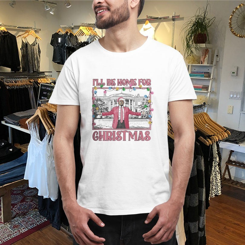 Trump I’ll Be Home For Christmas Lights Holiday Shirts