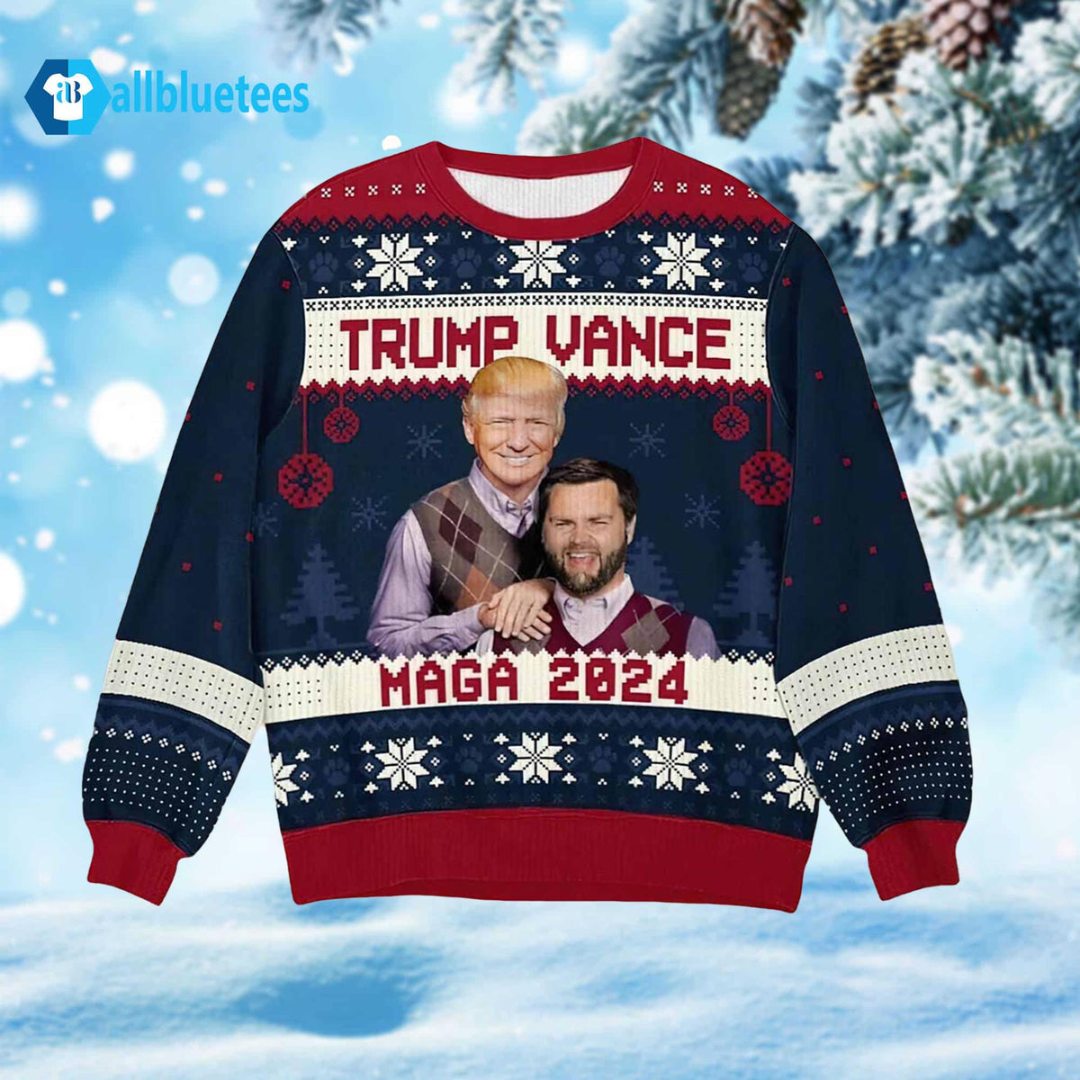 Trump Vance Step Brothers MAGA 2024 Ugly Christmas Sweater