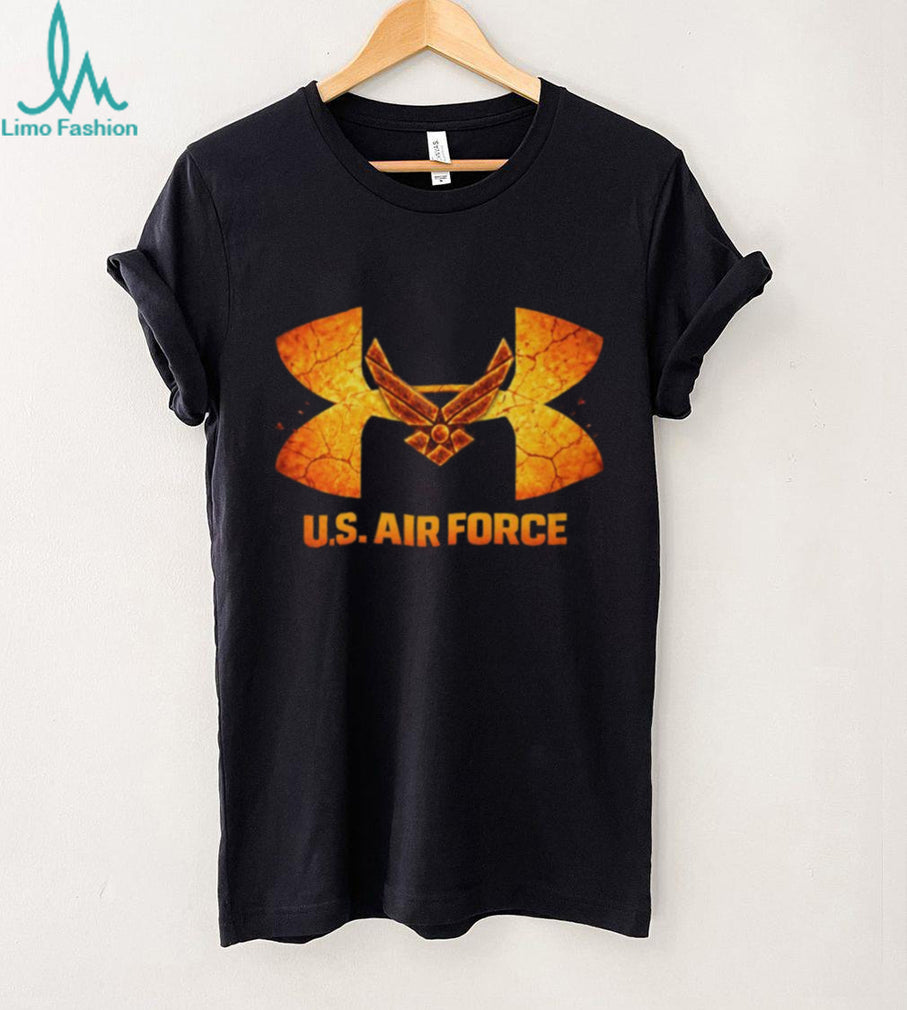 U.S. Air Force Logo Under Armour Style Cracked Earth Graphic T Shirt