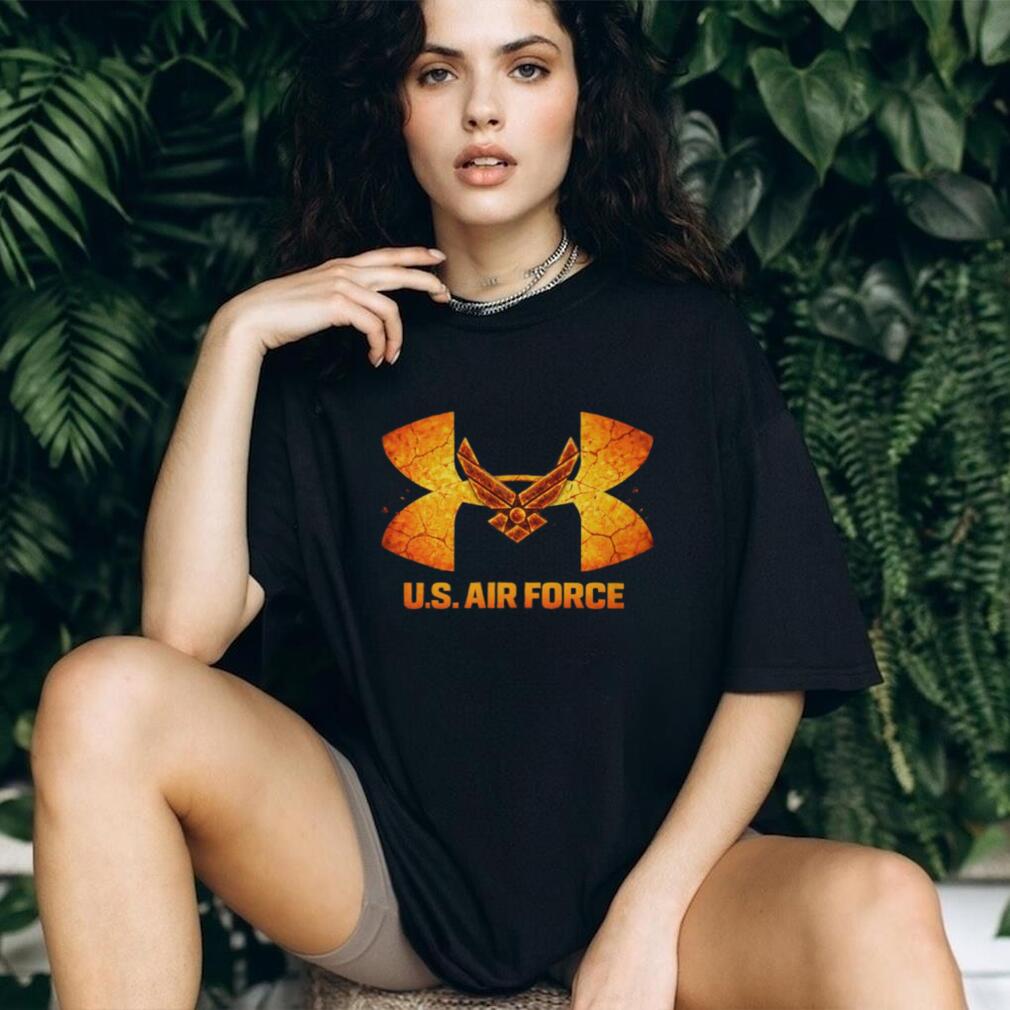 U.S. Air Force Logo Under Armour Style Cracked Earth Graphic T Shirt