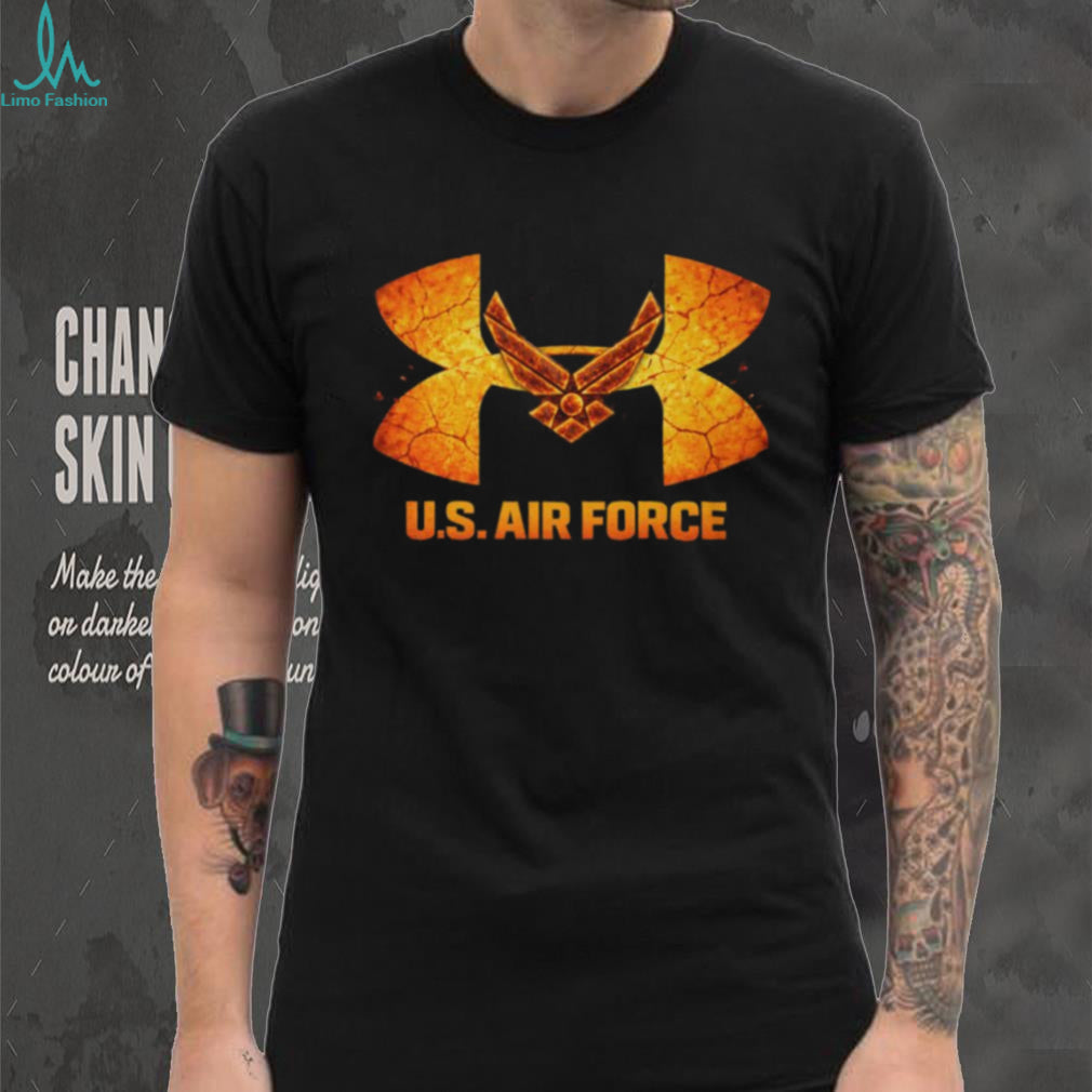 U.S. Air Force Logo Under Armour Style Cracked Earth Graphic T Shirt