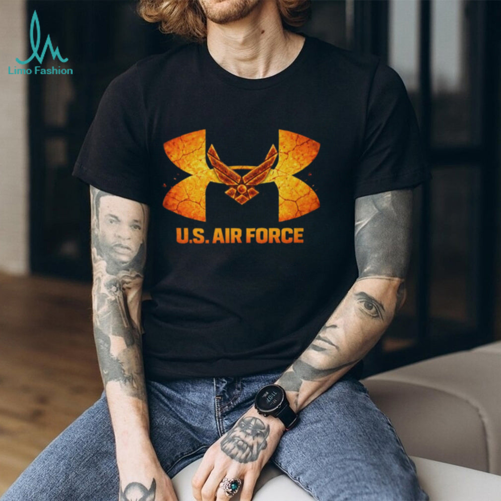 U.S. Air Force Logo Under Armour Style Cracked Earth Graphic T Shirt