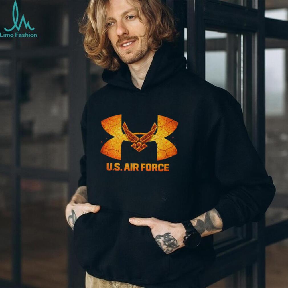 U.S. Air Force Logo Under Armour Style Cracked Earth Graphic T Shirt