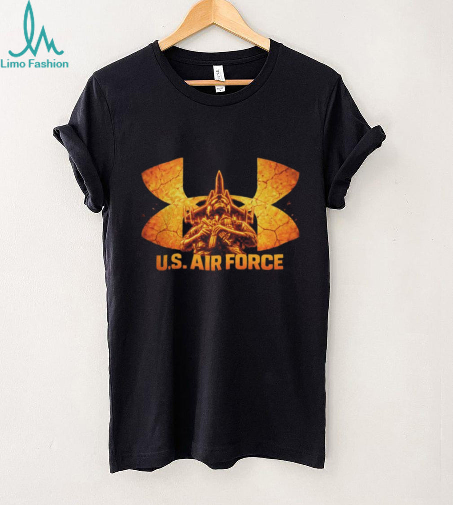 U.S. Air Force Tactical Soldier Orange Logo Graphic V Neck T Shirt