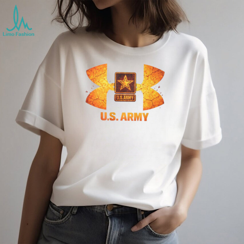 U.S. Army Star Emblem Fire Cracked Texture Graphic T Shirt