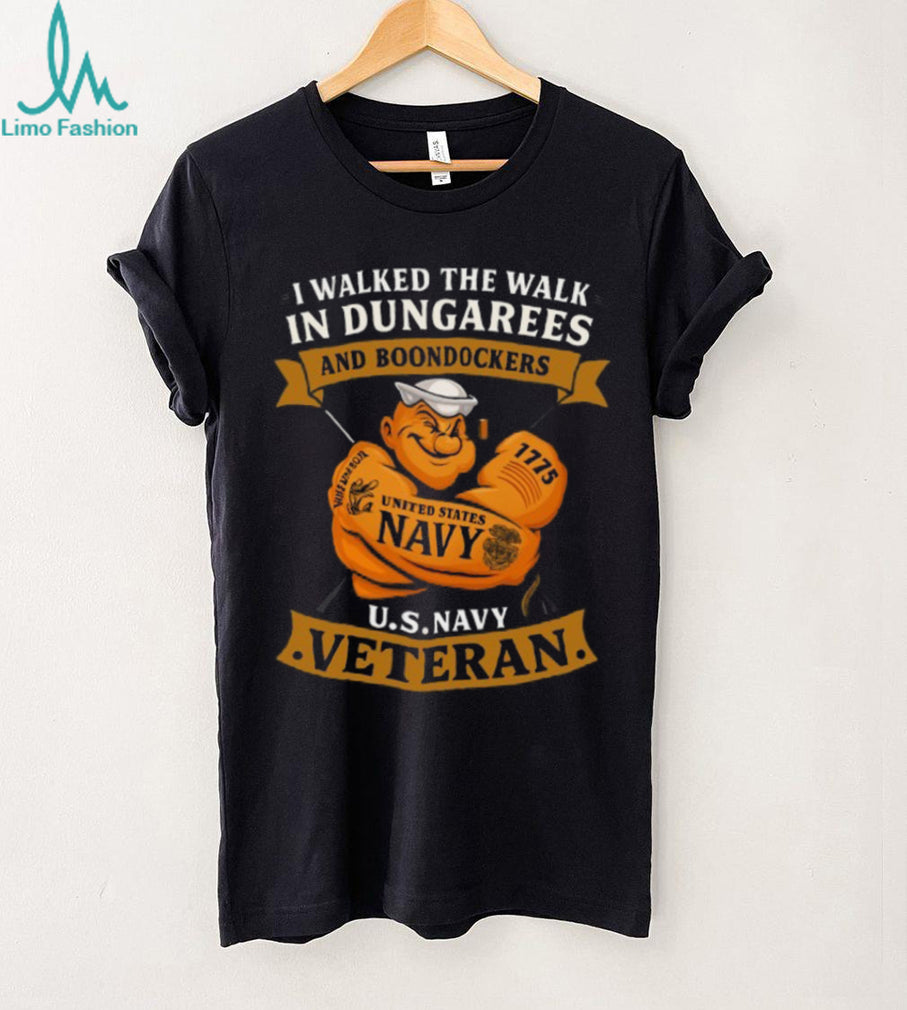 U.S. Navy Veteran Popeye Dungarees and Boondockers Black Tee