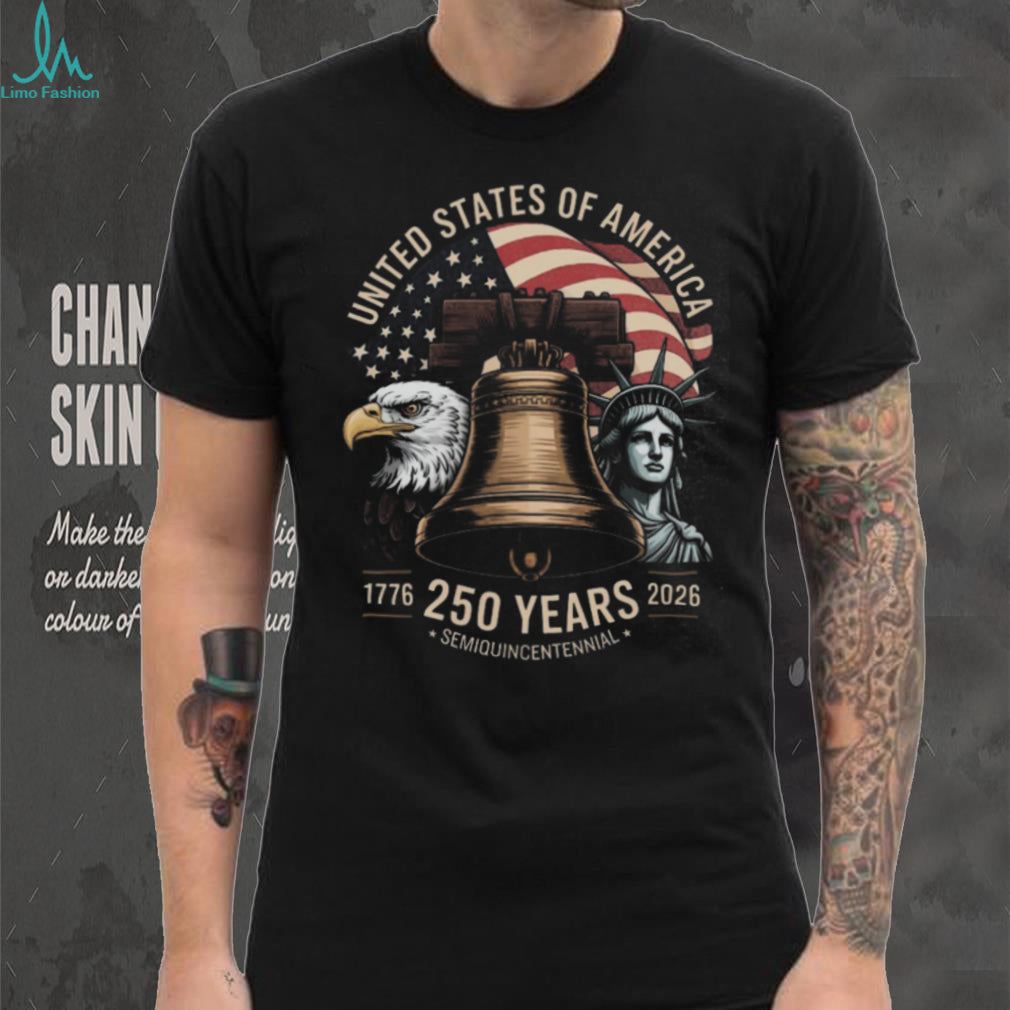 USA 250 Years Semiquincentennial Liberty Bell Patriotic T Shirt