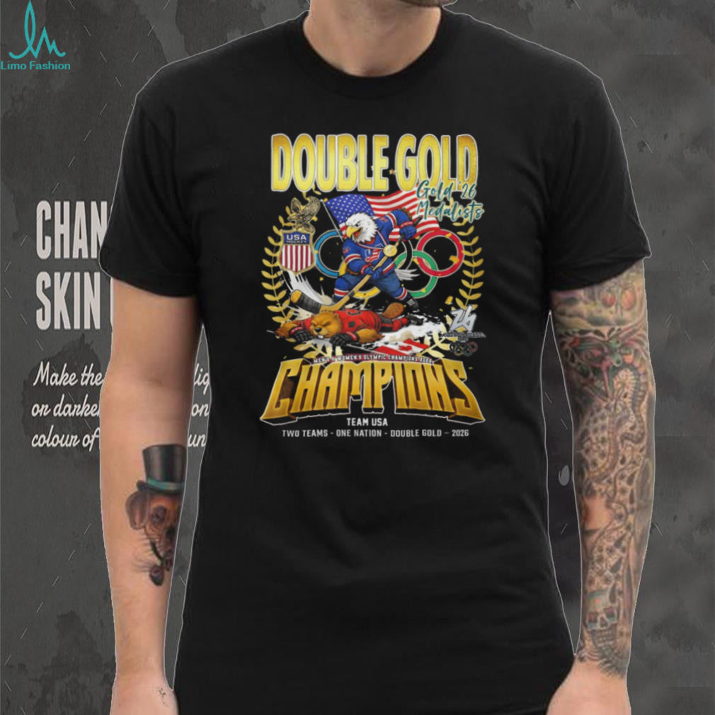 USA Hockey Double Gold Champions 2026 Eagle vs Beaver T Shirt