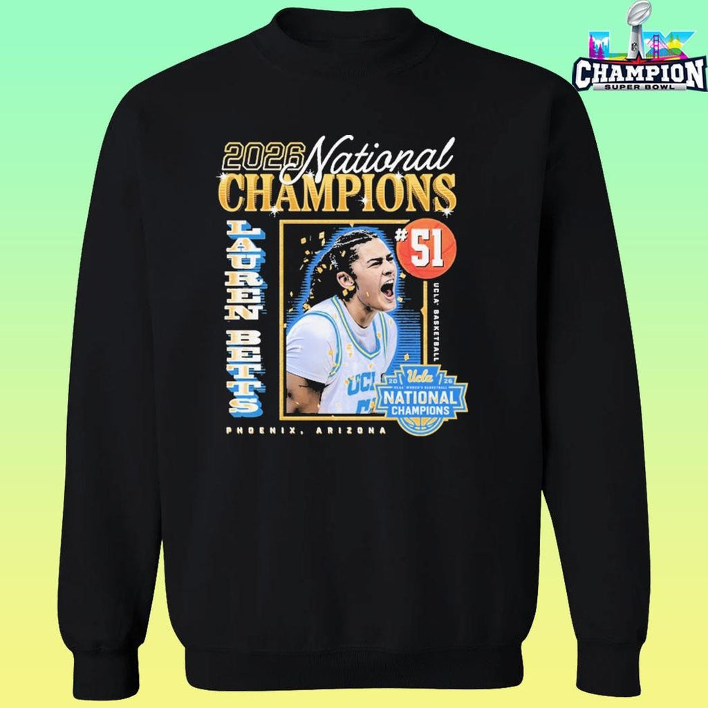 Ucla Lauren Betts 2026 National Champions Women’s Basketball Shirt