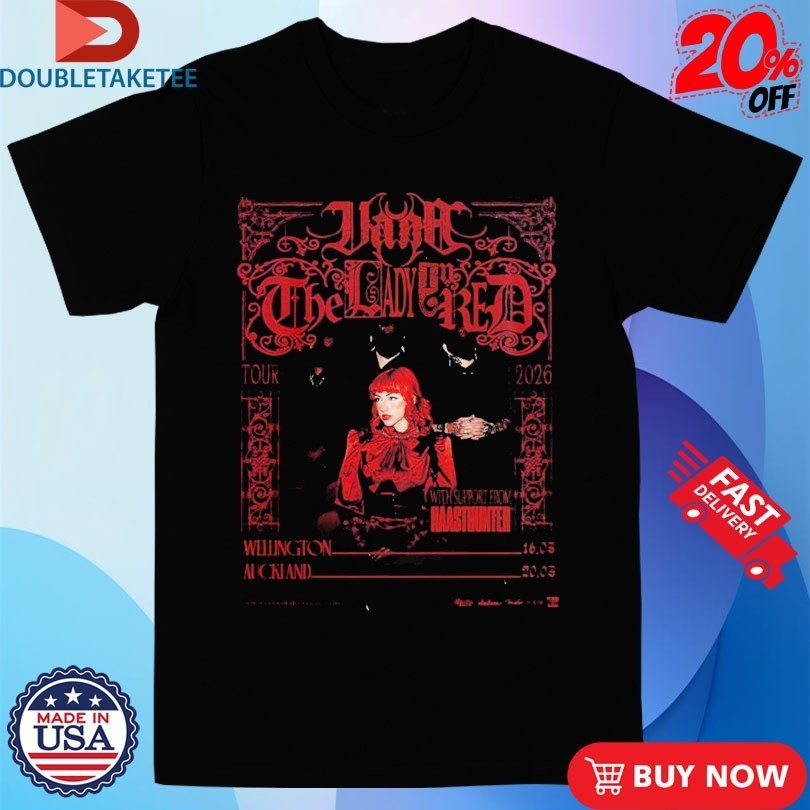 Vana The Lady In Red Tour 2026 New Zealand In Wellington And Auckland On March 16 And 20 Shirts