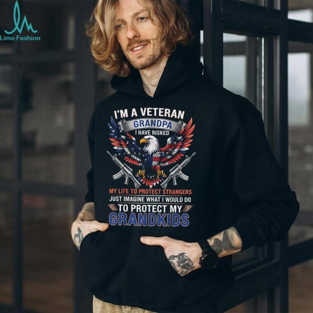 Veteran Grandpa Protect My Grandkids American Eagle T Shirt