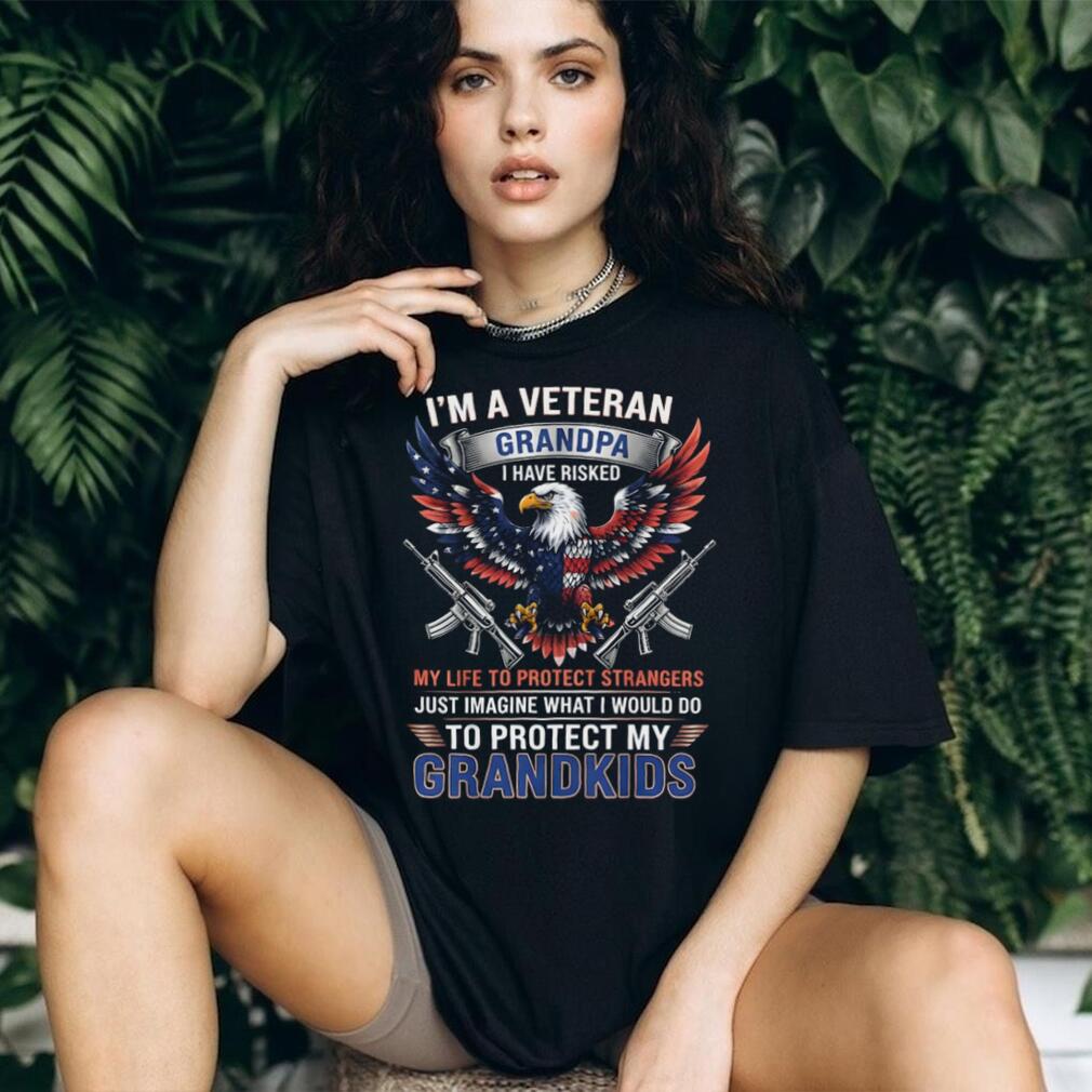 Veteran Grandpa Protect My Grandkids American Eagle T Shirt