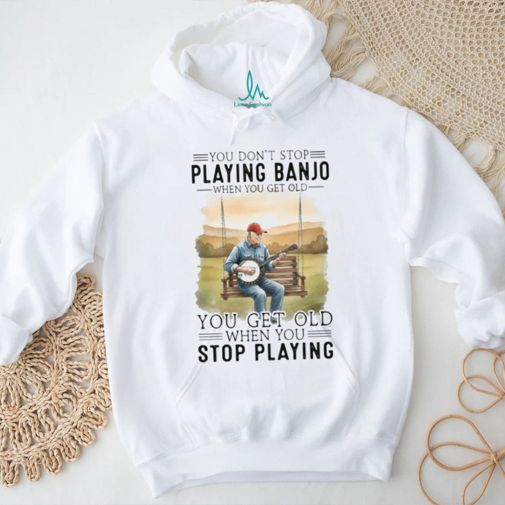 Vintage Banjo Player Quote Old Man Music Hobbyist T Shirt