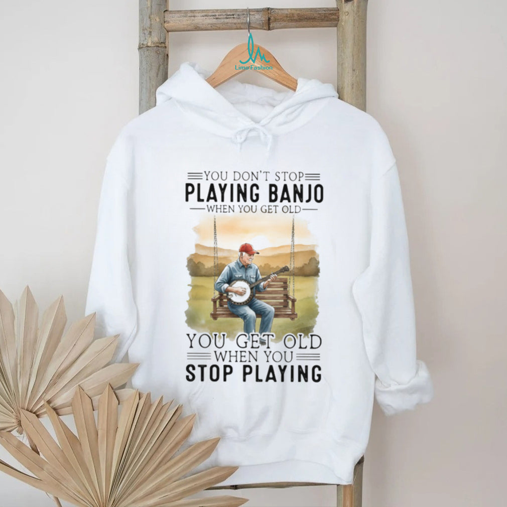 Vintage Banjo Player Quote Old Man Music Hobbyist T Shirt