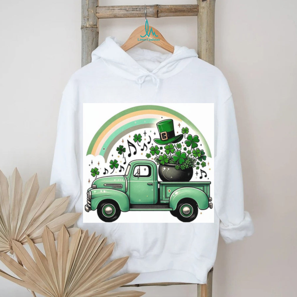 Vintage Green Pickup Truck with Pot of Gold and Shamrocks T Shirt