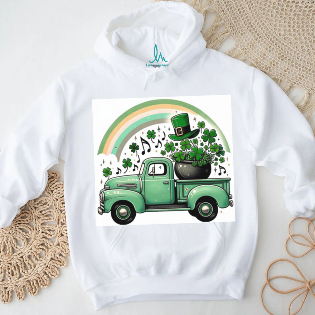 Vintage Green Pickup Truck with Pot of Gold and Shamrocks T Shirt