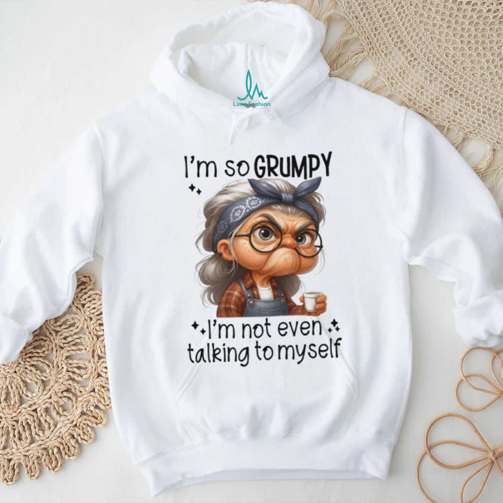 Vintage Grumpy Grandma Coffee Graphic T Shirt Funny Sarcastic Humorous Tee