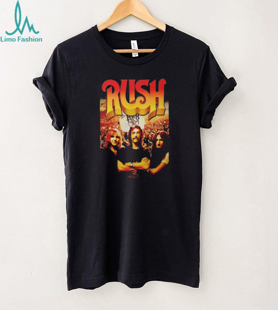 Vintage Rush Band Photo T Shirt Classic Rock Trio Graphic Tee
