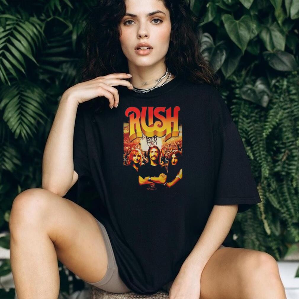 Vintage Rush Band Photo T Shirt Classic Rock Trio Graphic Tee