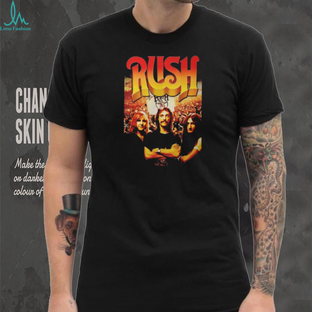 Vintage Rush Band Photo T Shirt Classic Rock Trio Graphic Tee