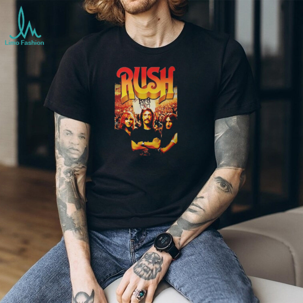 Vintage Rush Band Photo T Shirt Classic Rock Trio Graphic Tee