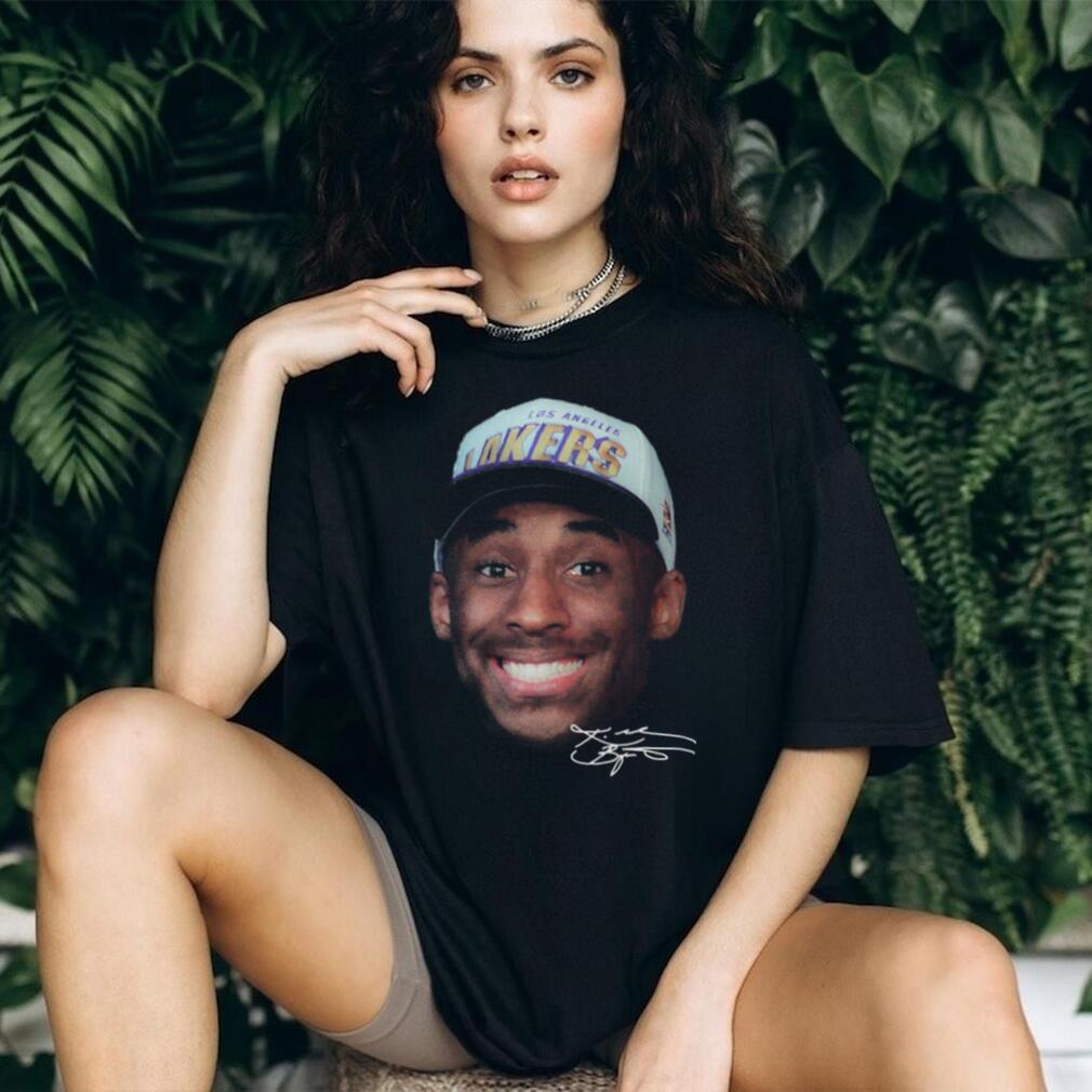 Vintage Young Kobe Bryant Smiling Face with Signature Graphic T Shirt