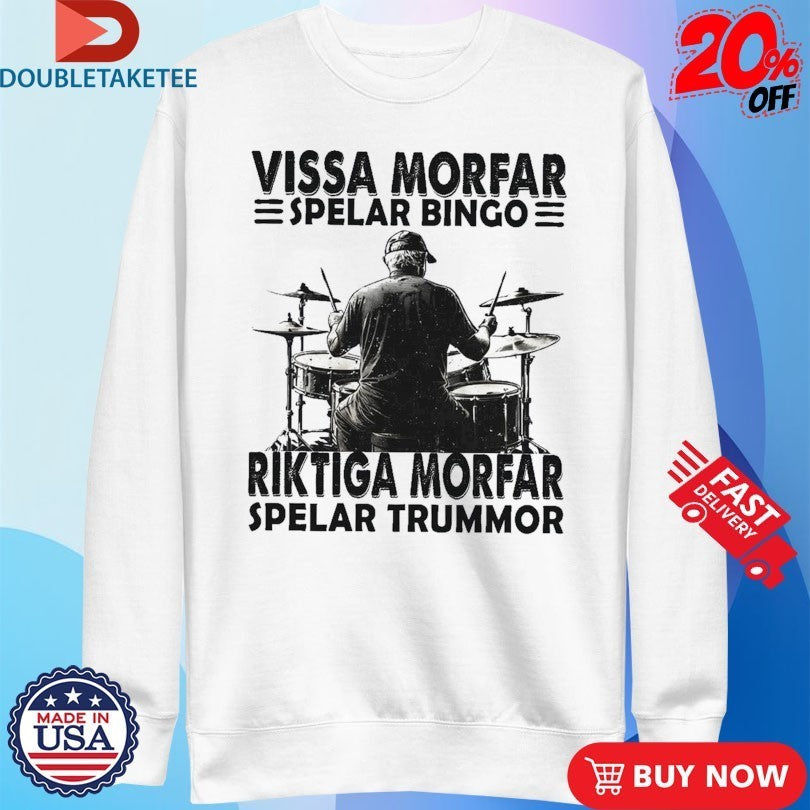Vissa Morfar Spelar Bingo Riktiga Morfar Spelar Trummor Shirts