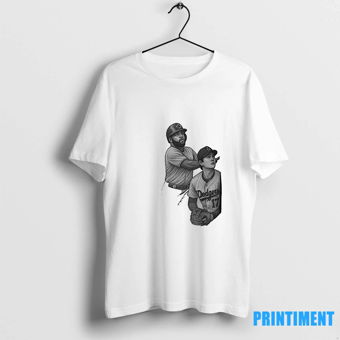 Vladdy Guerrero Jr X Shohei Ohtani Photo Art World Series Baseball Match Iconic Moment Tshirts Hoodie, Sweatshirt