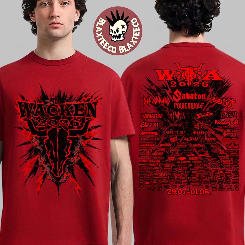 Wacken Open Air 2026 Festival The Anniversary Merch Thunderclouds Red T-Shirt