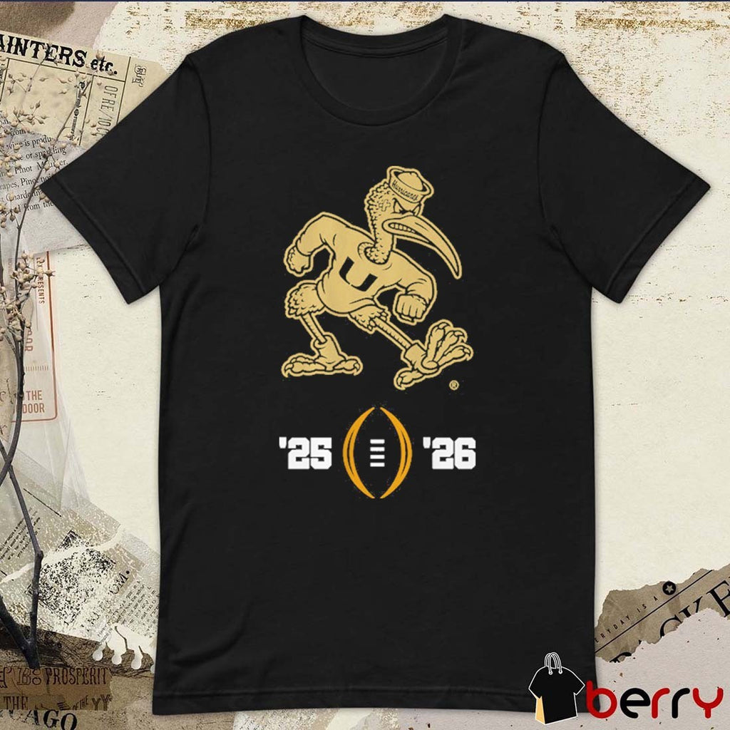 Miami Hurricanes Football 2025-26 College Football Playoff Mascot t-shirt