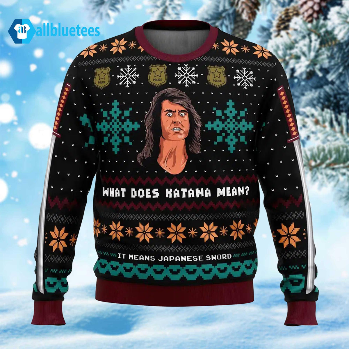What Does Katana Mean Samurai Cop Ugly Christmas Sweater