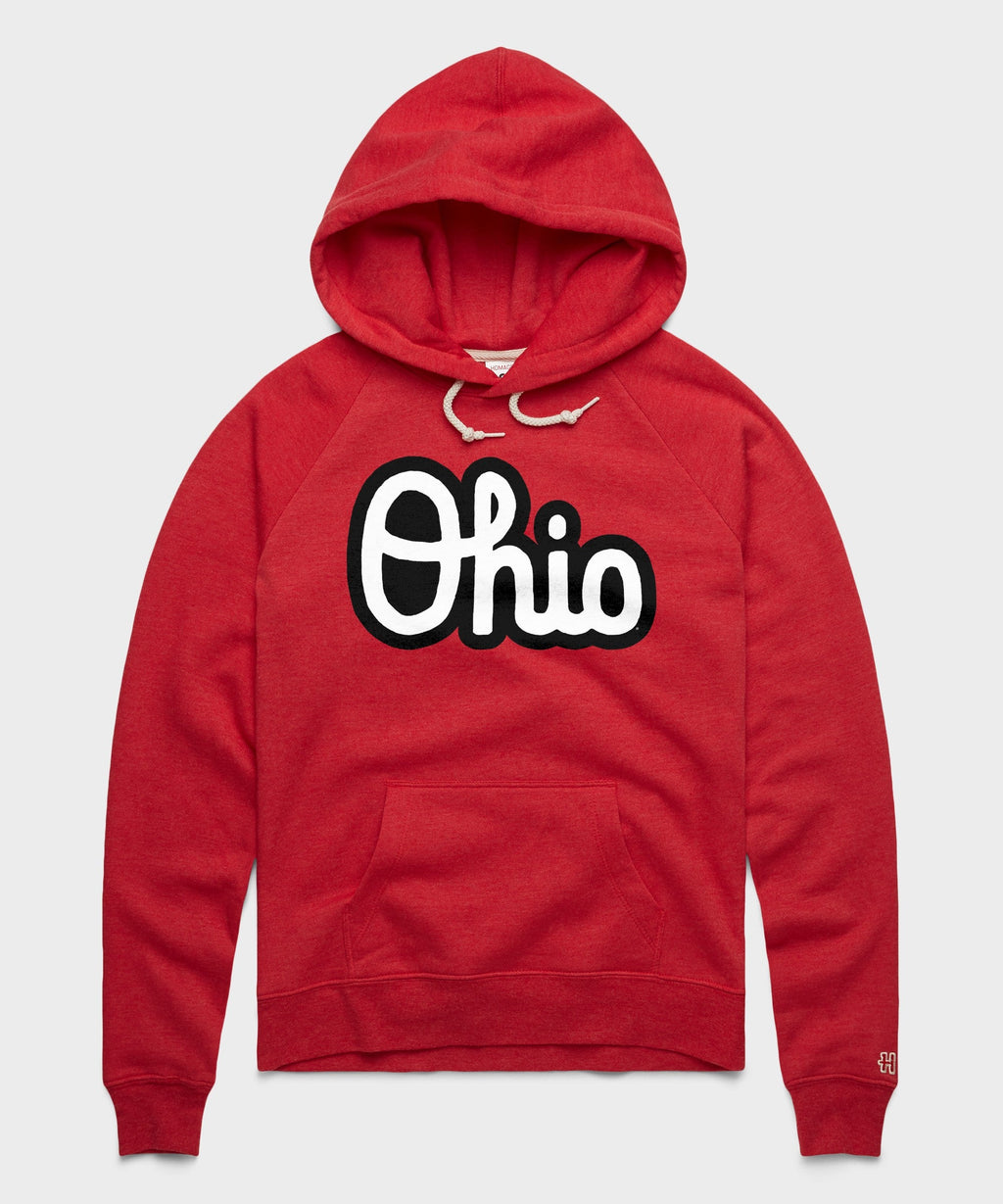 Women's Script Ohio Outline Hoodie