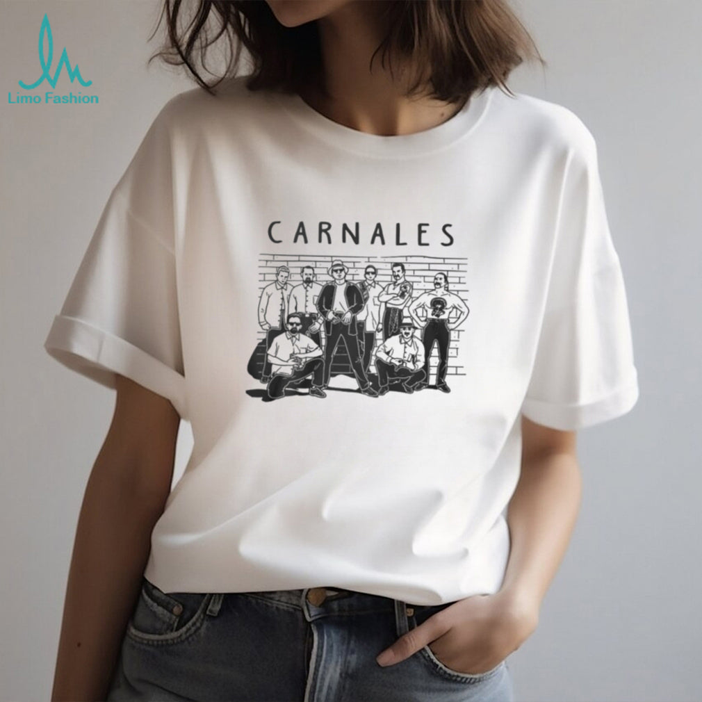 Carnales Chicano Style Gangster Group Illustration White T Shirt