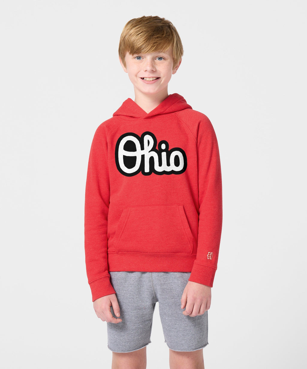 Youth Script Ohio Outline Hoodie