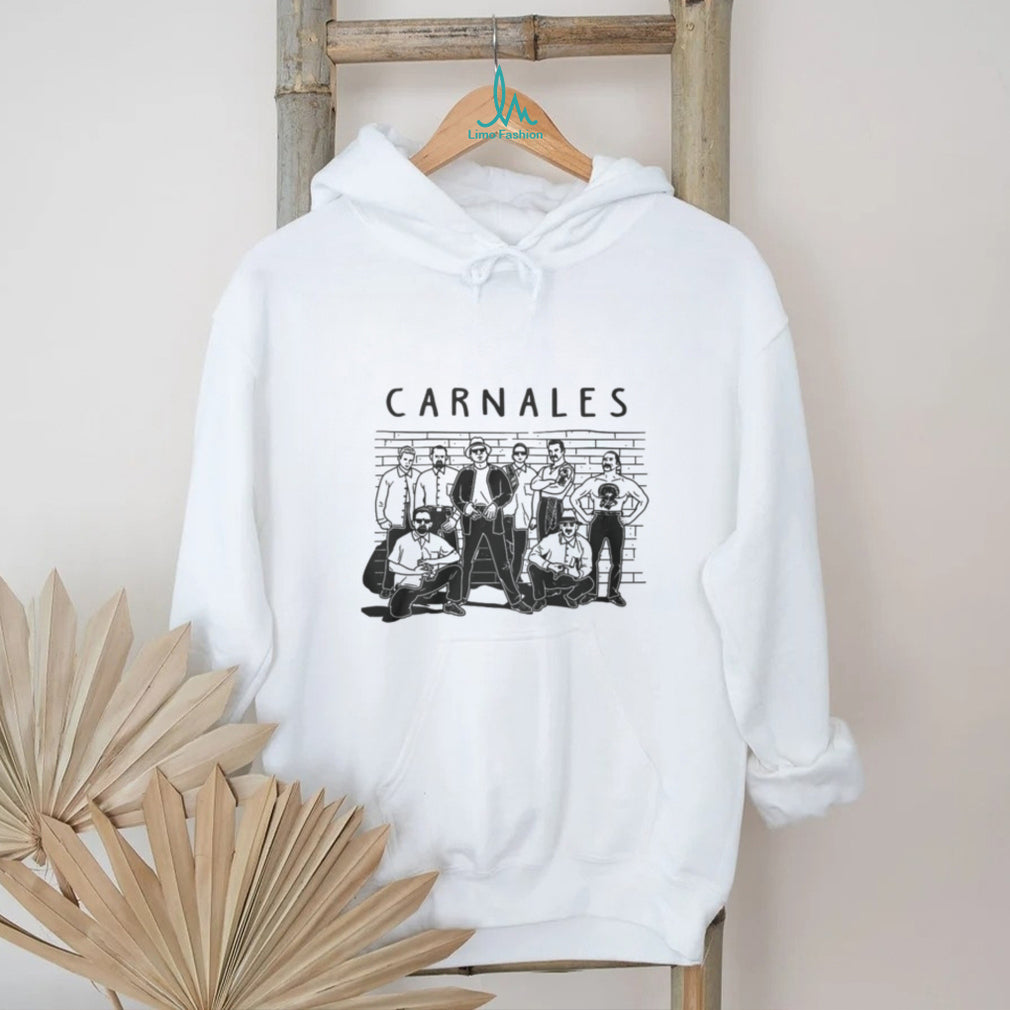 Carnales Chicano Style Gangster Group Illustration White T Shirt