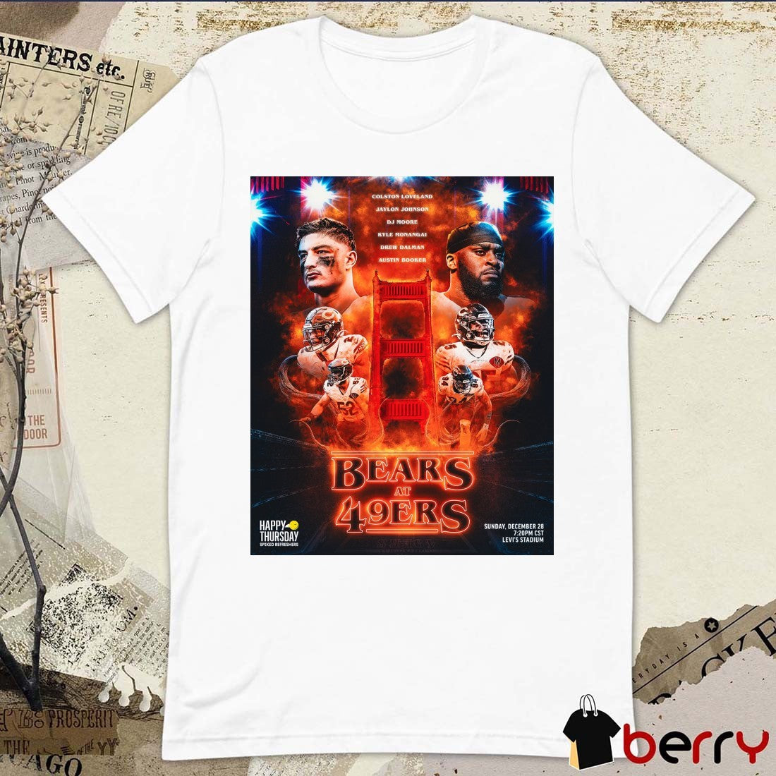 NFL Game Chicago Bears Vs San Francisco 49ers 2025 Levi’s Stadium Poster t-shirt