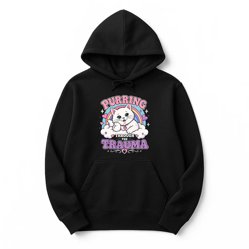 Unisex | Purring Through Trauma | Pullover Hoodie