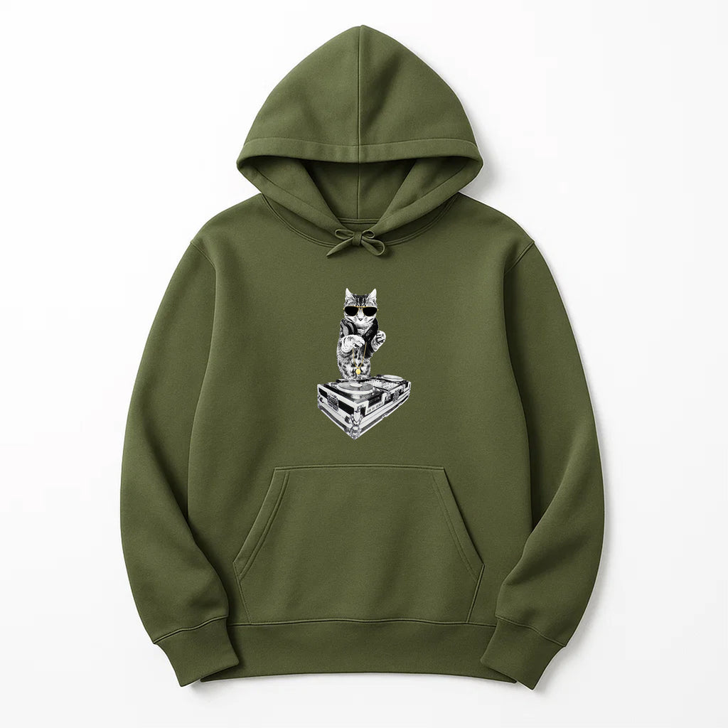 Unisex | Bruce Kitty DJ | Pullover Hoodie