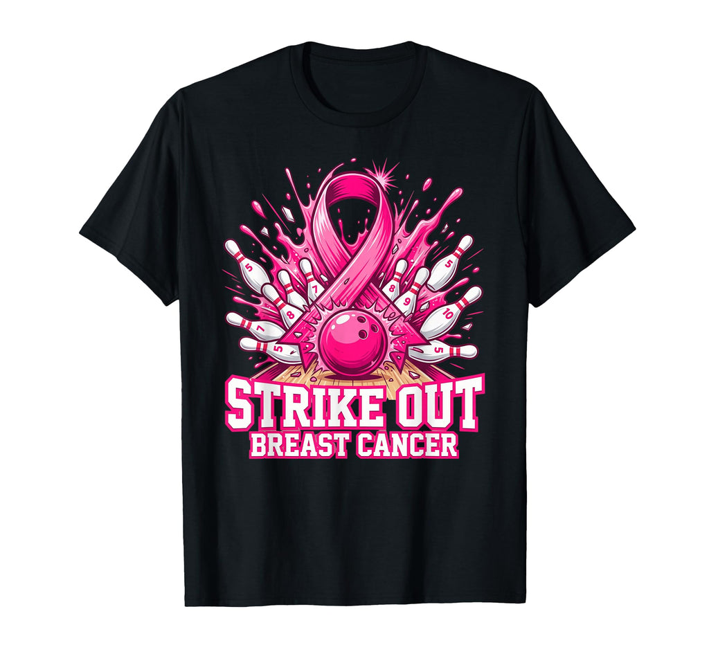 Strike Breast Cancer Awareness Bowling Pink Ribbon Unisex T-shirt, Sweatshirt, Hoodie (1)