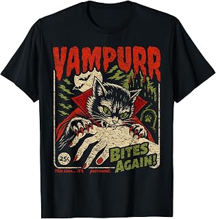 Vampurr Bites Again Black Cat Vintage Halloween Vampire (1)