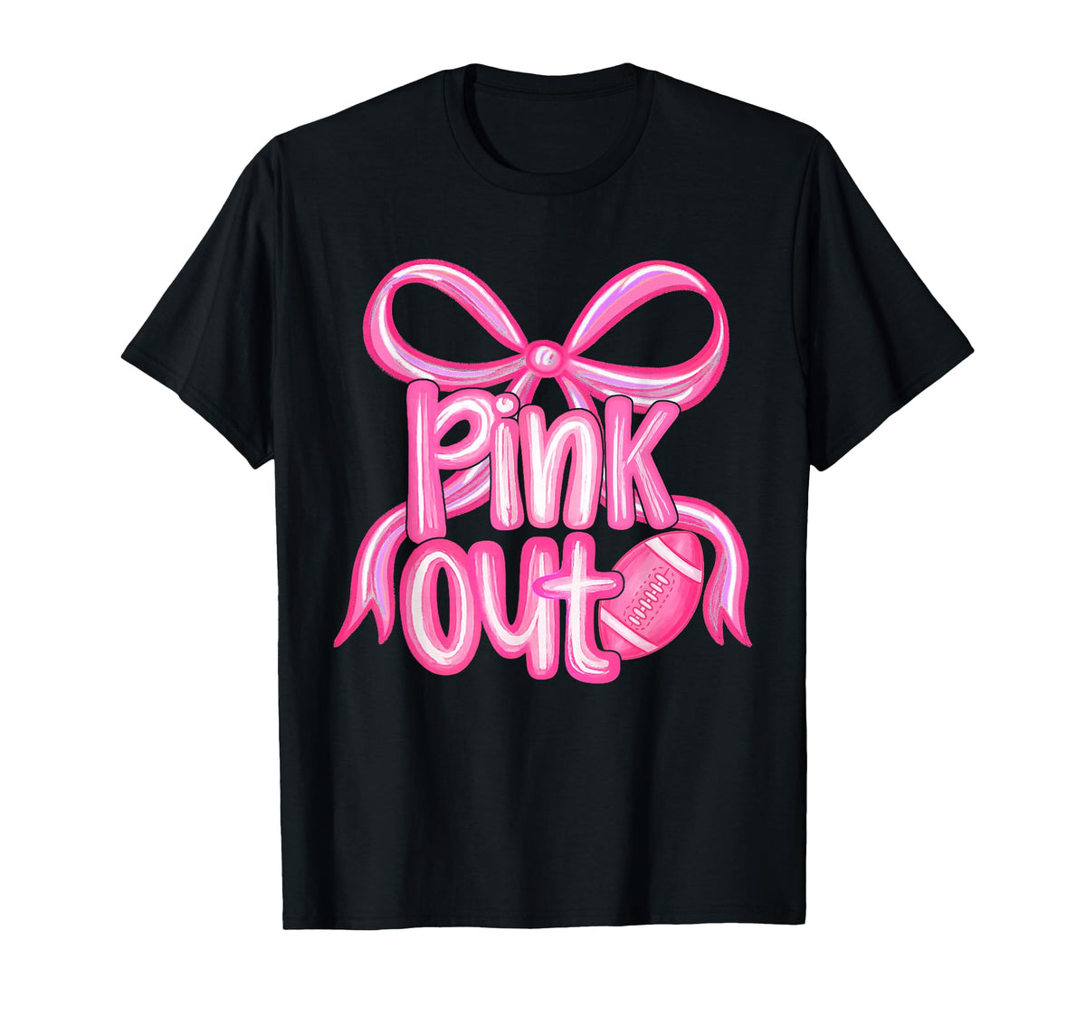 Breast Cancer Awareness Pink Football Bow Preppy Unisex T-shirt, Sweatshirt, Hoodie (1)